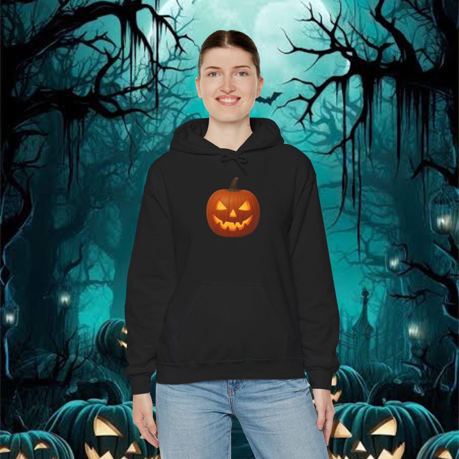 Halloween Pumpkin Hoodie, Unisex Sweatshirt, Fall Fashion, Cozy Gift, Trick or Treat Outfit, Autumn Apparel