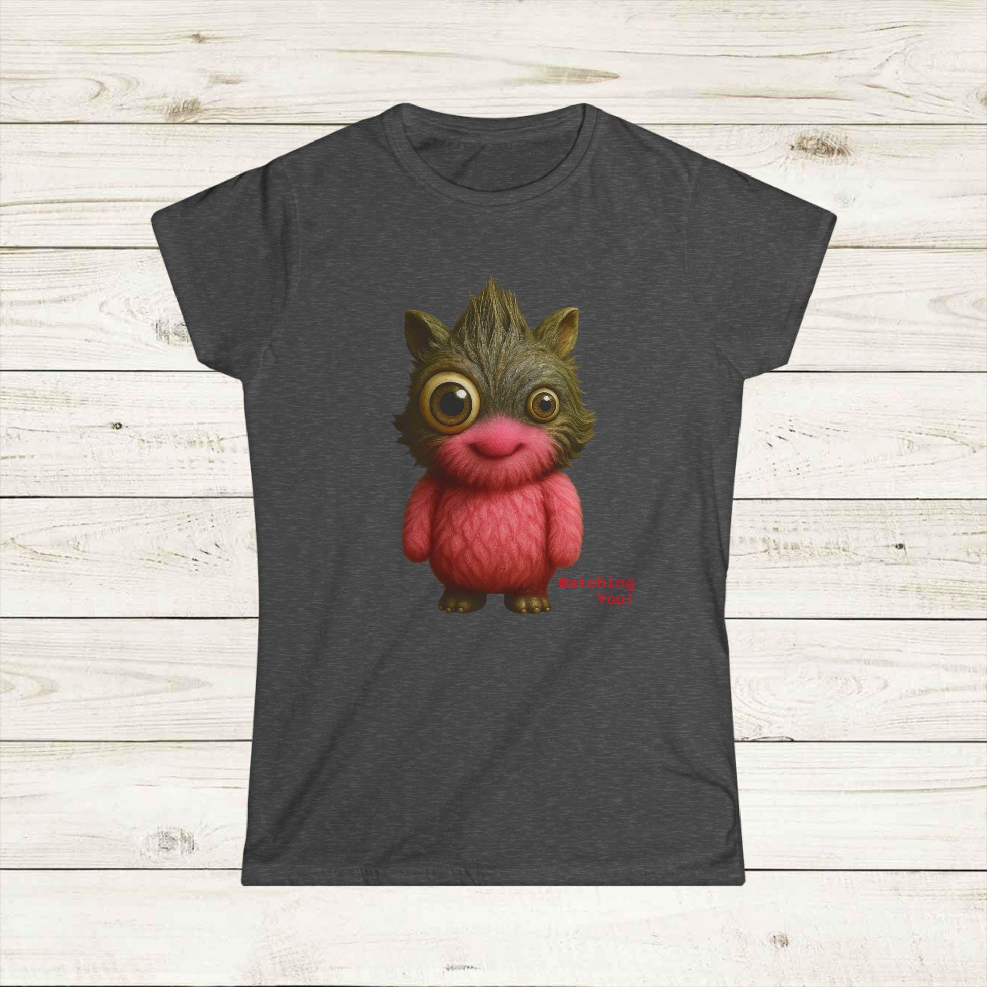 Cute Monster Women's Softstyle Tee - Quirky Graphic Tee, Gift for Her, Casual Wear, Fun Style, Birthday Gift