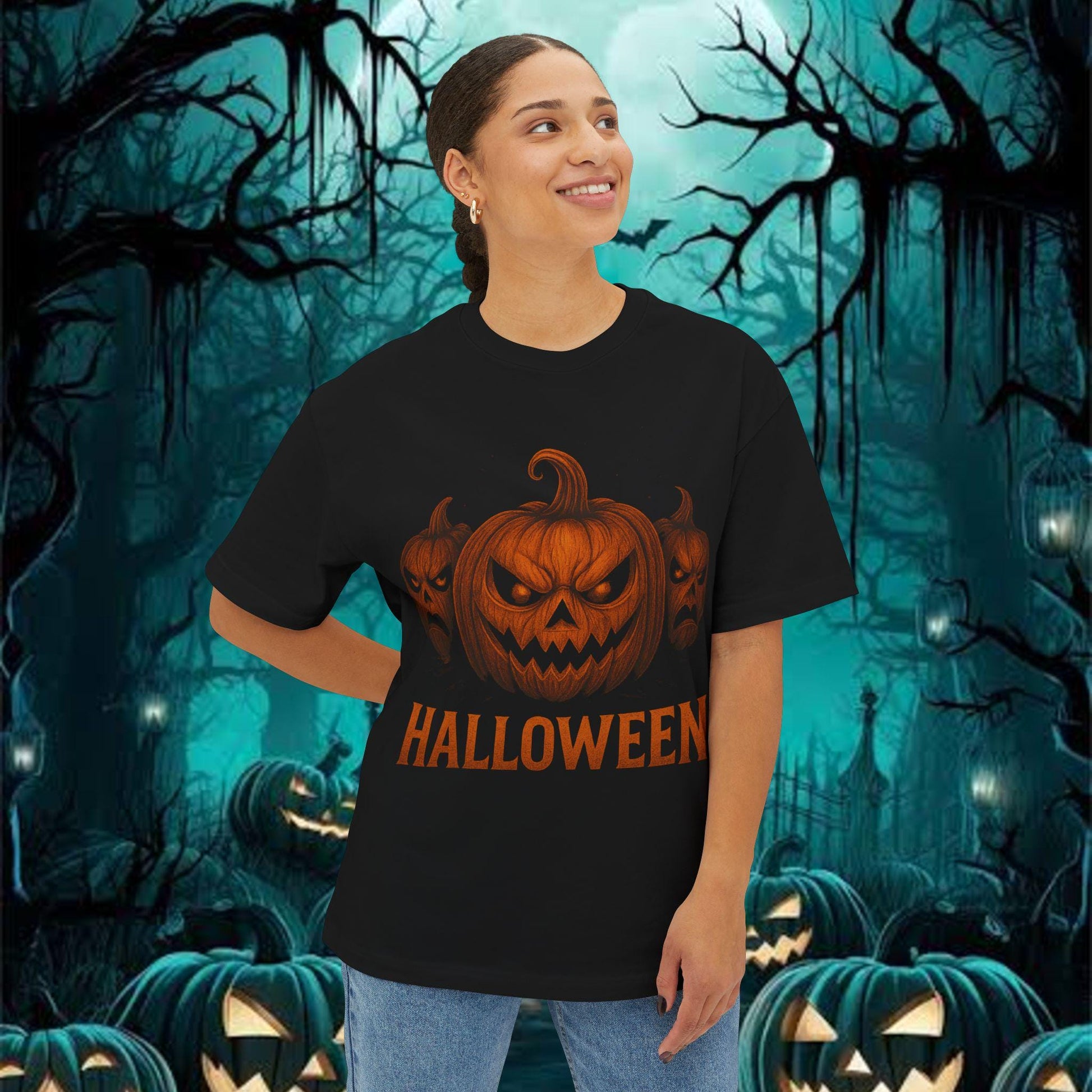 Spooky Halloween Pumpkins T-Shirt, Scary Pumpkin Face Tee, Halloween Costume Shirt, Creepy Jack O Lantern Top, Halloween Party Outfit