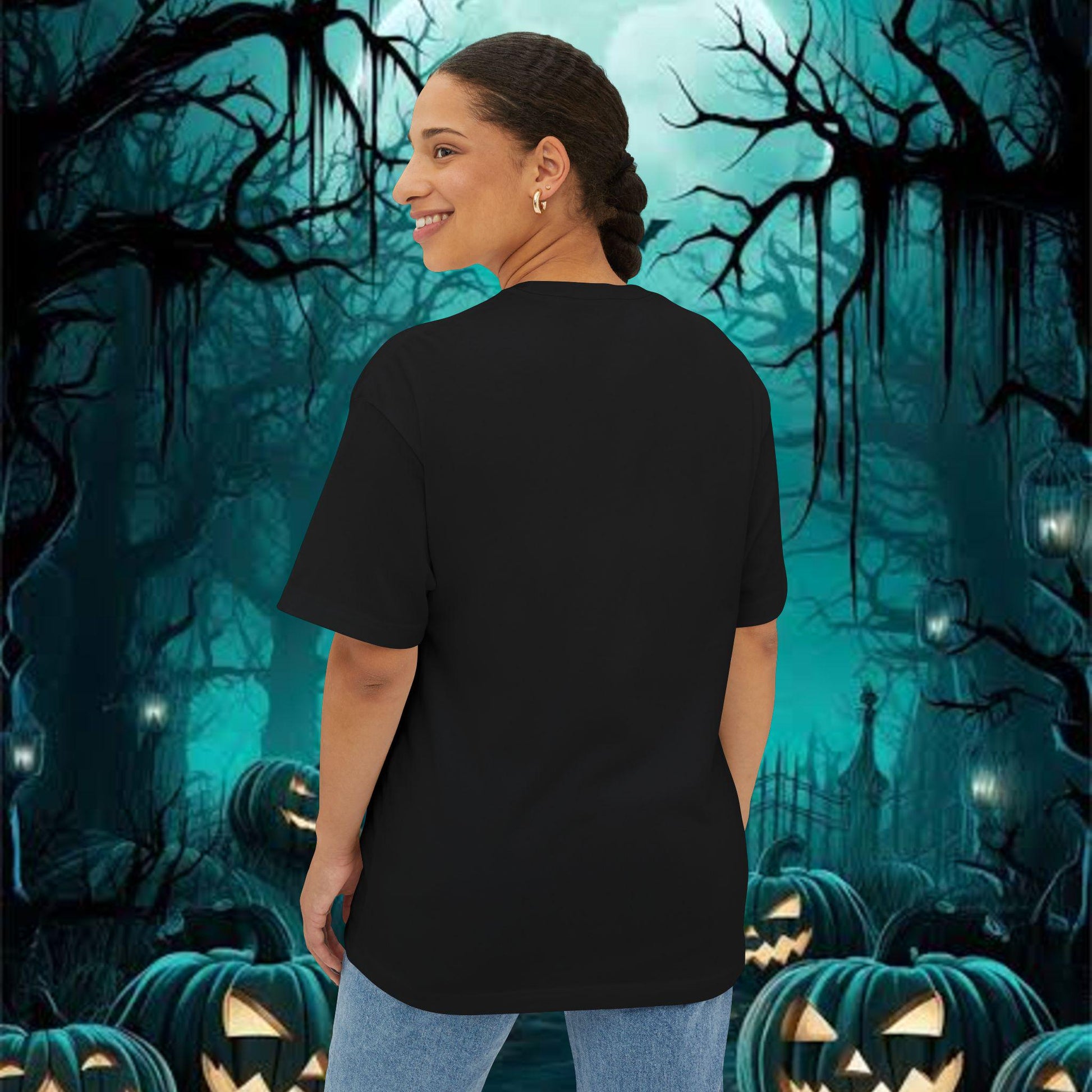 Halloween Pumpkin Graphic Tee, Unisex Boxy T-Shirt, Fall Fashion, Casual Halloween Outfit, Cozy Tee for Celebrations