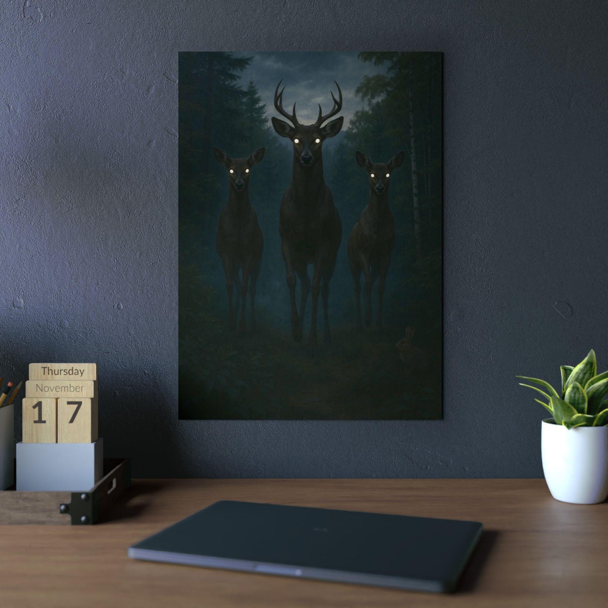 Mystical Deer Wall Art, Aluminum Composite Panels, Home Decor, Wildlife Art, Nature Lover Gift, Forest Wall Decor, Unique Artwork