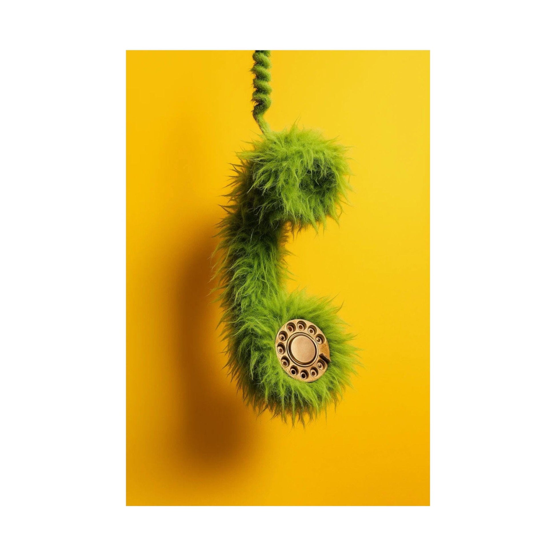 Whimsical Satin Poster with Retro Telephone Design, Fun Wall Art, Home Decor, Gift Idea, Unique Art Print