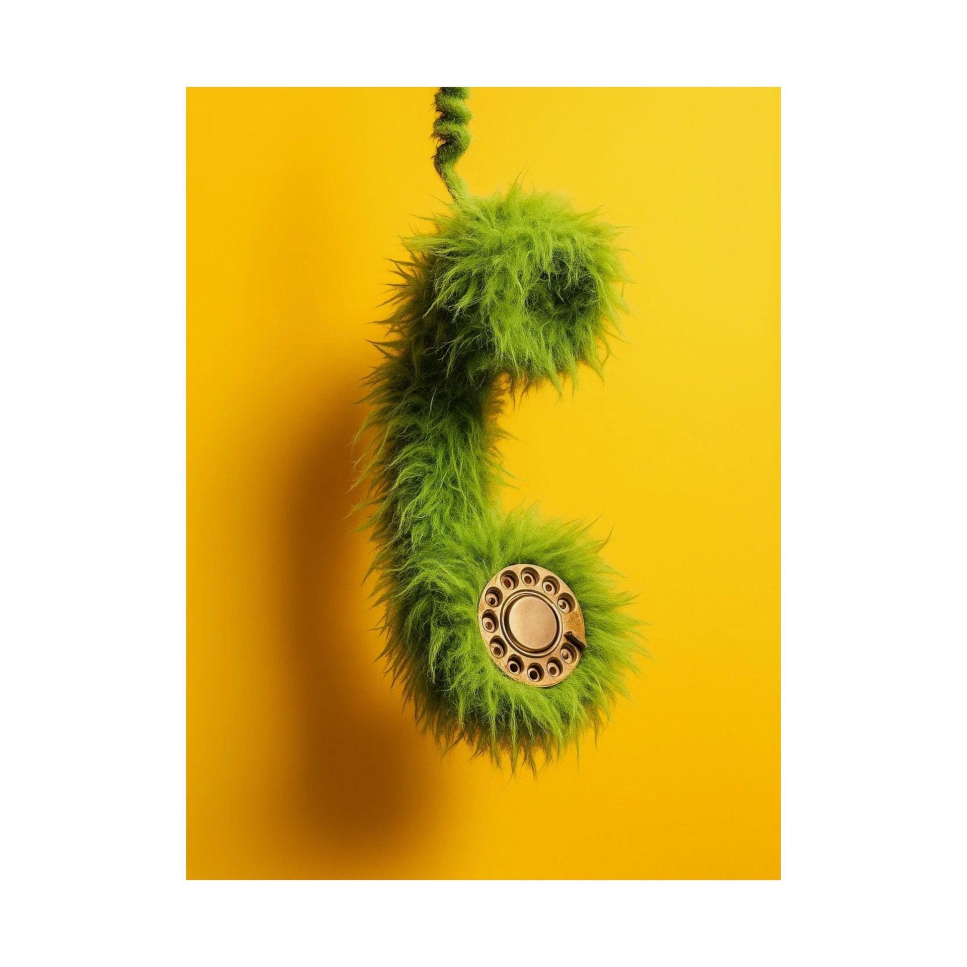 Whimsical Satin Poster with Retro Telephone Design, Fun Wall Art, Home Decor, Gift Idea, Unique Art Print