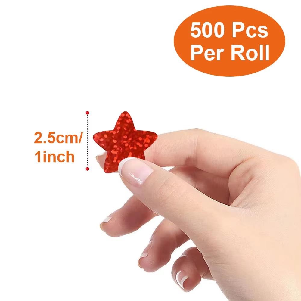 50-500Pcs Colorful Star Stickers for Kids Reward School Classroom Adhesive Holographic Star Stickers for Teachers DIY Craft