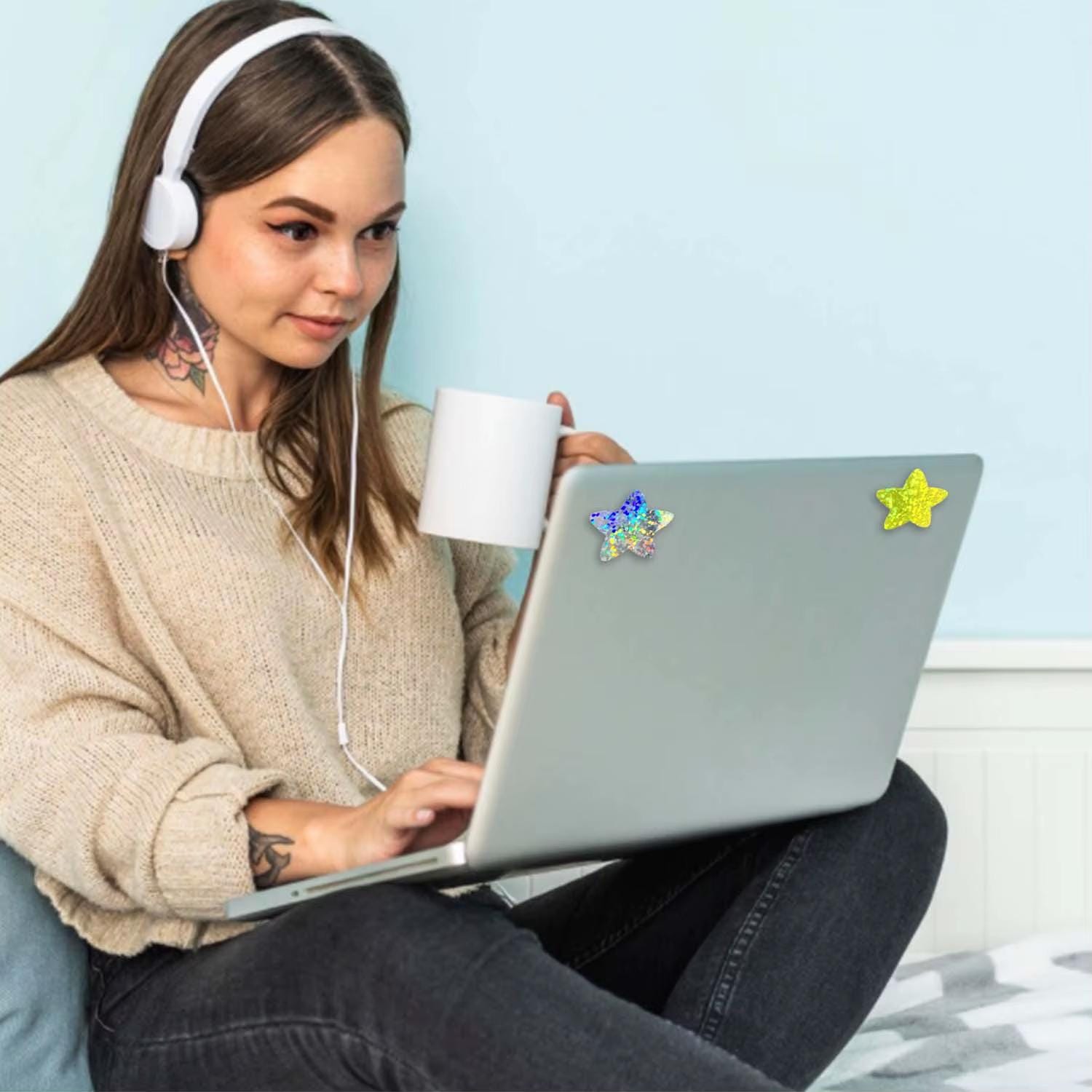 50-500Pcs Colorful Star Stickers for Kids Reward School Classroom Adhesive Holographic Star Stickers for Teachers DIY Craft