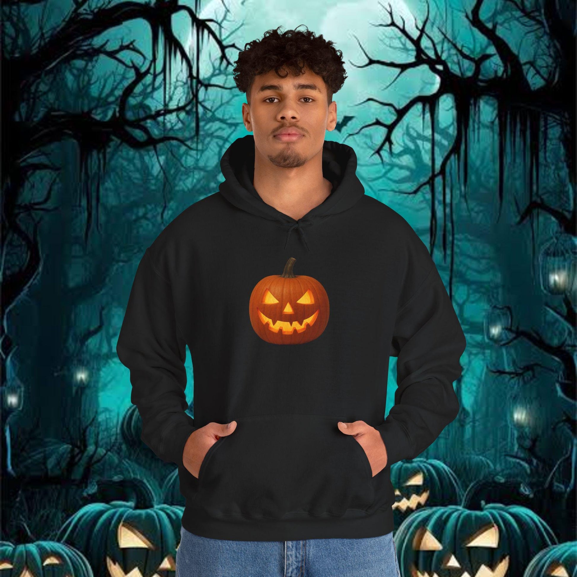 Halloween Pumpkin Hoodie, Unisex Sweatshirt, Fall Fashion, Cozy Gift, Trick or Treat Outfit, Autumn Apparel
