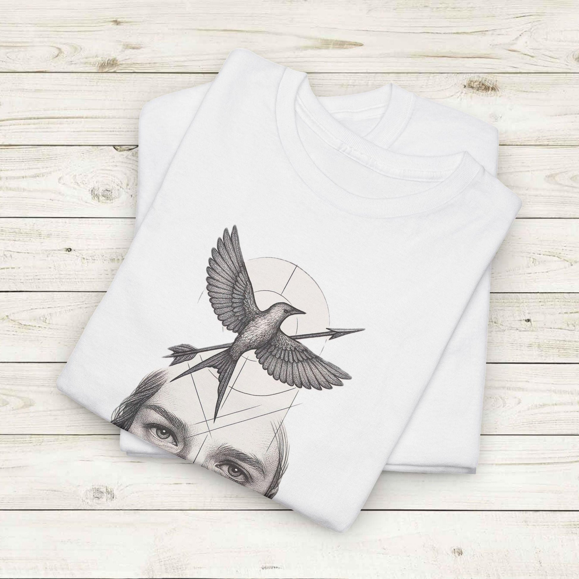 Artistic Unisex Heavy Cotton Tee - Boho Layered Portrait, Casual Wear, Gift for Art Lovers, Unique Fashion, Eco-Friendly Style