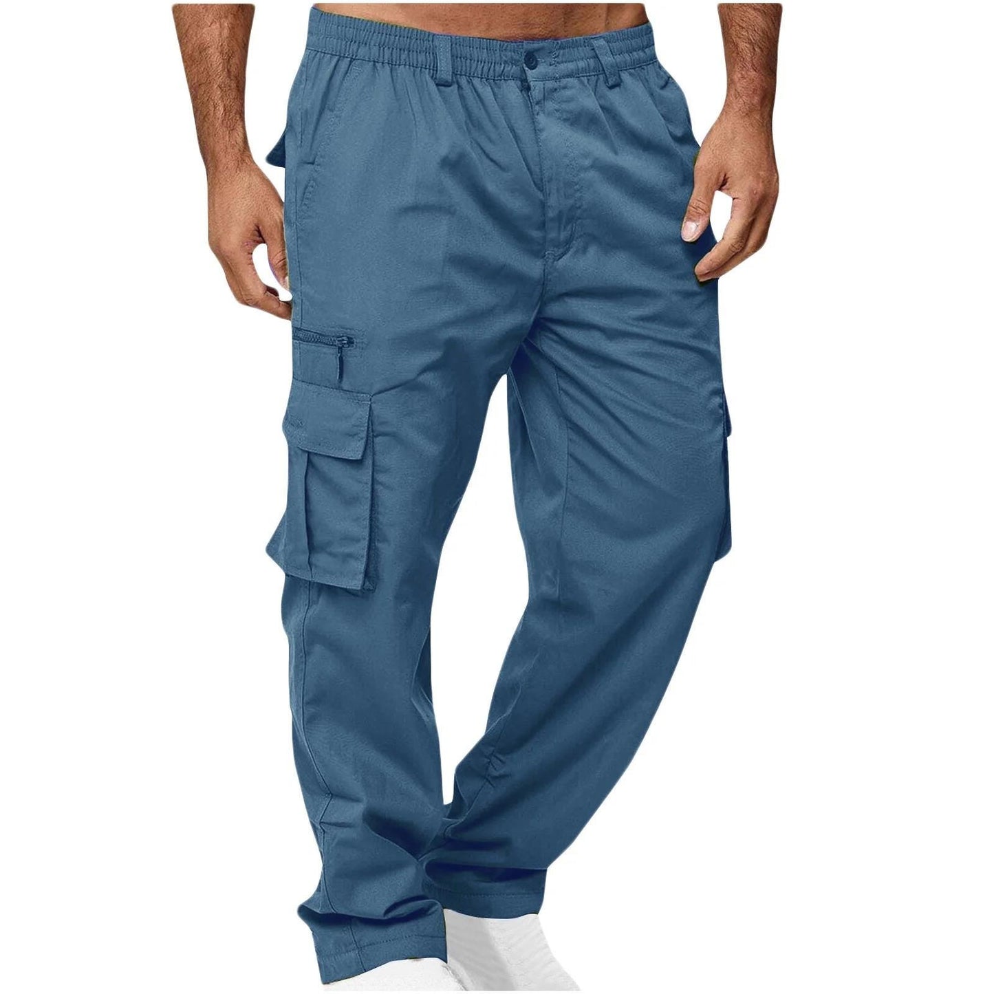 ZKCCNUK Cargo Pants for Men Solid Casual Multiple Pockets Outdoor Straight Type Fitness Pants Cargo Pants Trousers Black XL on Clearance