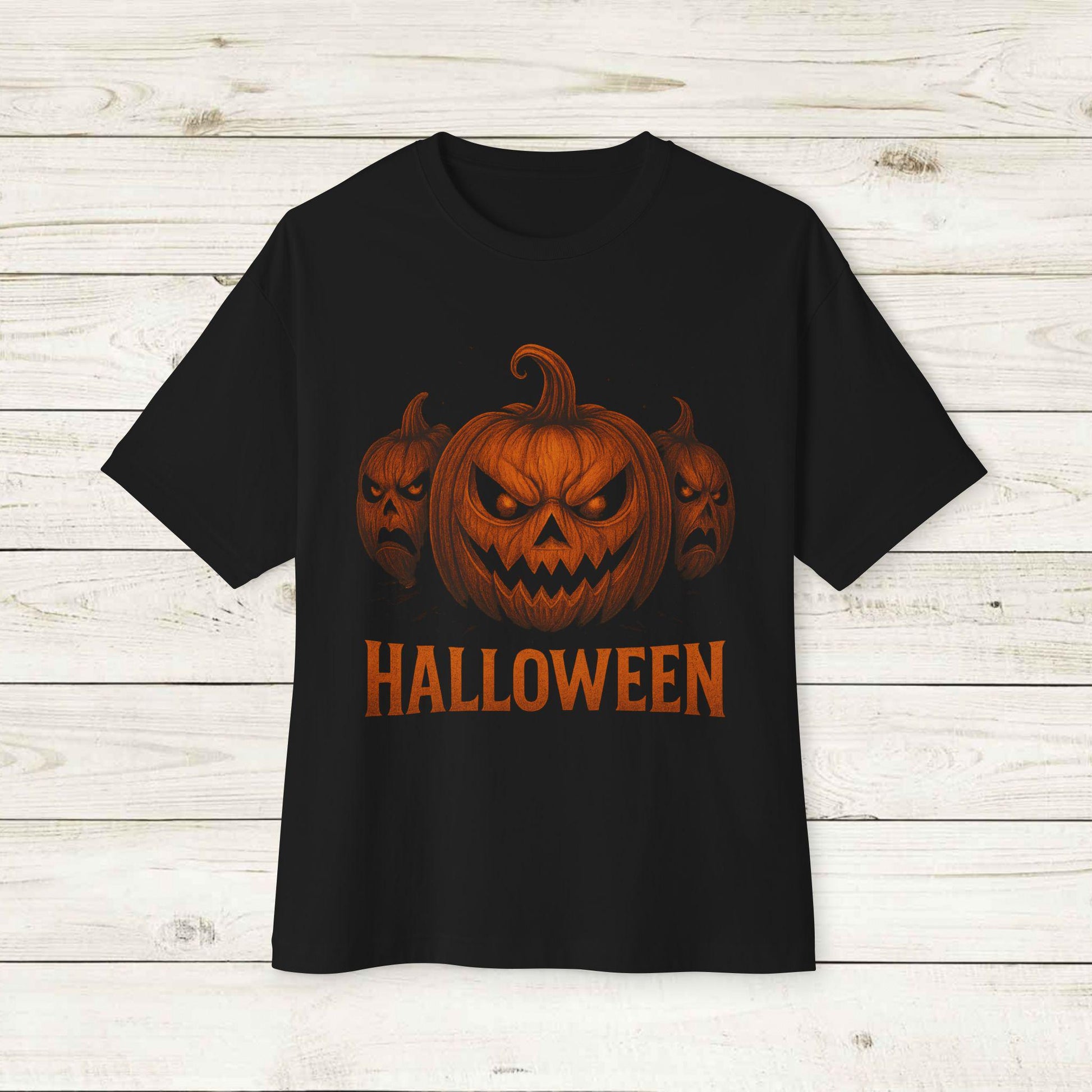 Spooky Halloween Pumpkins T-Shirt, Scary Pumpkin Face Tee, Halloween Costume Shirt, Creepy Jack O Lantern Top, Halloween Party Outfit