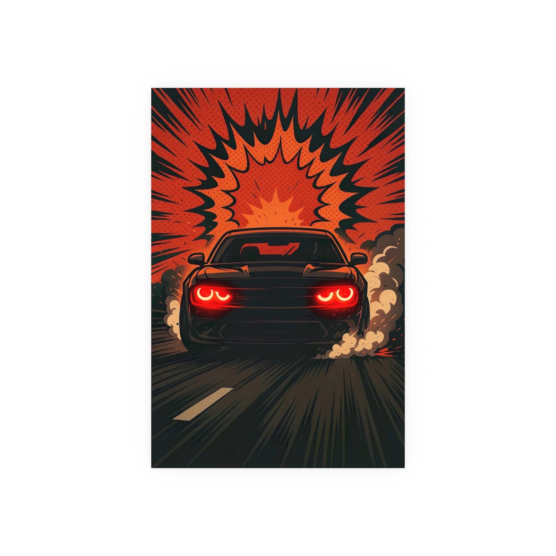 Bold Automotive Explosion Poster, Car Art Print, Retro Decor, Gift for Car Lovers, Wall Art for Garage, Racing Enthusiasts