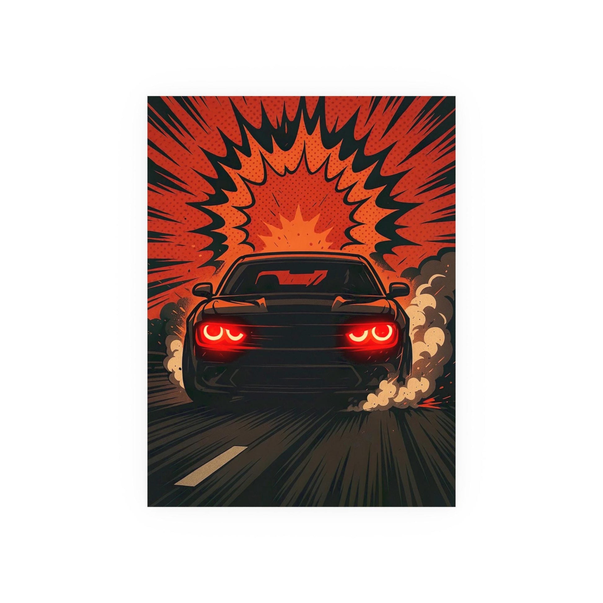 Bold Automotive Explosion Poster, Car Art Print, Retro Decor, Gift for Car Lovers, Wall Art for Garage, Racing Enthusiasts