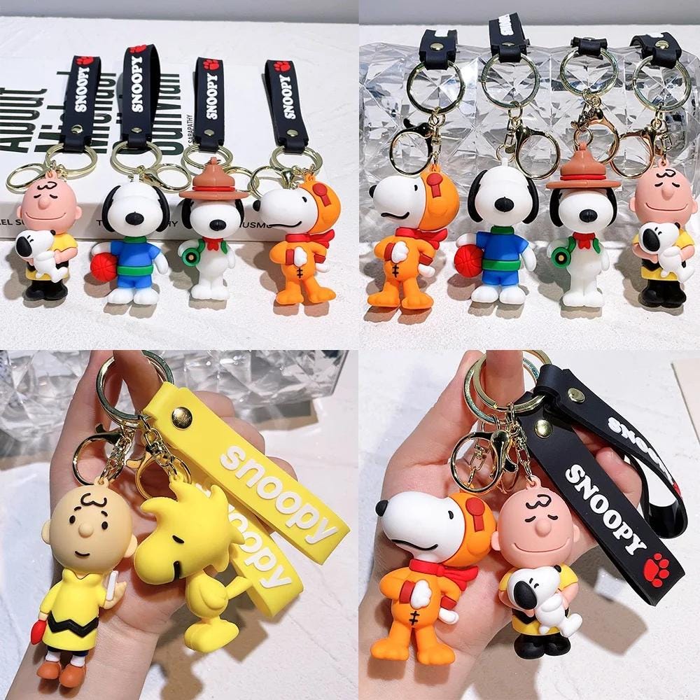 Cute Cartoon Snoopy Charlie 3D Doll Star Keychain Pendant Car Keychain Gift Preferred
