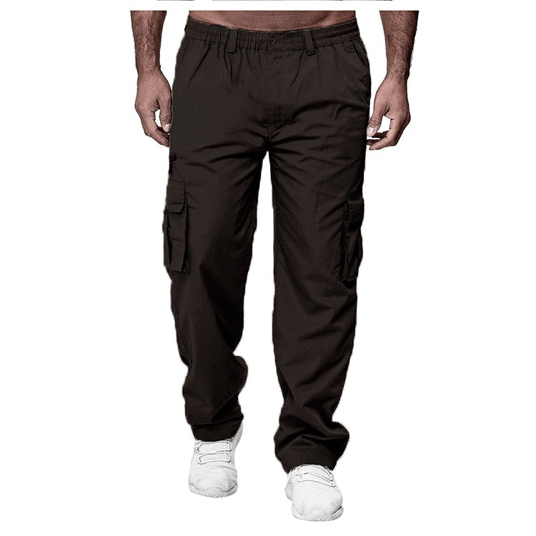 Men’s Casual Multi-Pocket Cargo Pants | Loose Straight Leg Workwear Trousers | Utility Streetwear Hiking Pants
