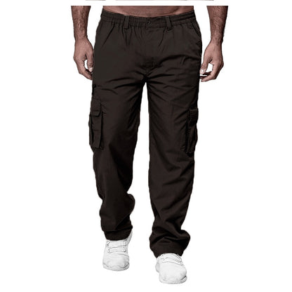 Men’s Casual Multi-Pocket Cargo Pants | Loose Straight Leg Workwear Trousers | Utility Streetwear Hiking Pants