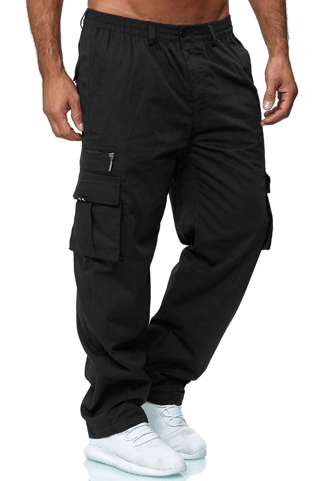 Men’s Casual Multi-Pocket Cargo Pants | Loose Straight Leg Workwear Trousers | Utility Streetwear Hiking Pants