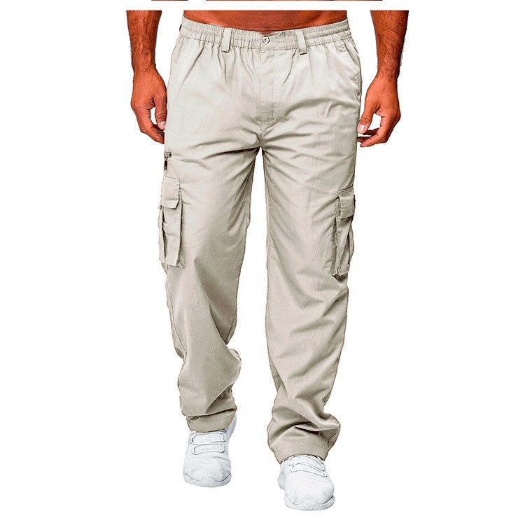 Men’s Casual Multi-Pocket Cargo Pants | Loose Straight Leg Workwear Trousers | Utility Streetwear Hiking Pants
