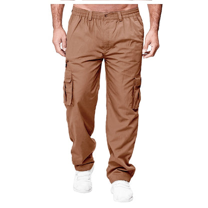 Men’s Casual Multi-Pocket Cargo Pants | Loose Straight Leg Workwear Trousers | Utility Streetwear Hiking Pants