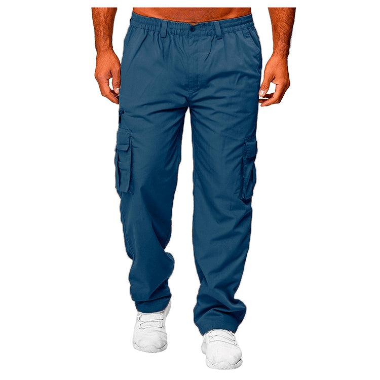 Men’s Casual Multi-Pocket Cargo Pants | Loose Straight Leg Workwear Trousers | Utility Streetwear Hiking Pants