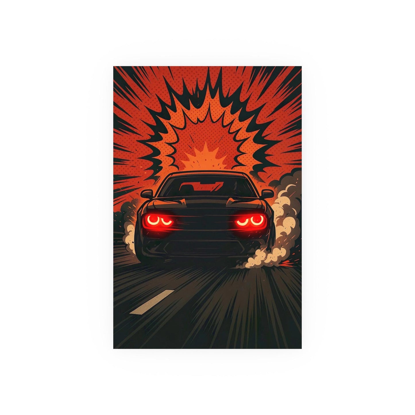 Bold Automotive Explosion Poster, Car Art Print, Retro Decor, Gift for Car Lovers, Wall Art for Garage, Racing Enthusiasts