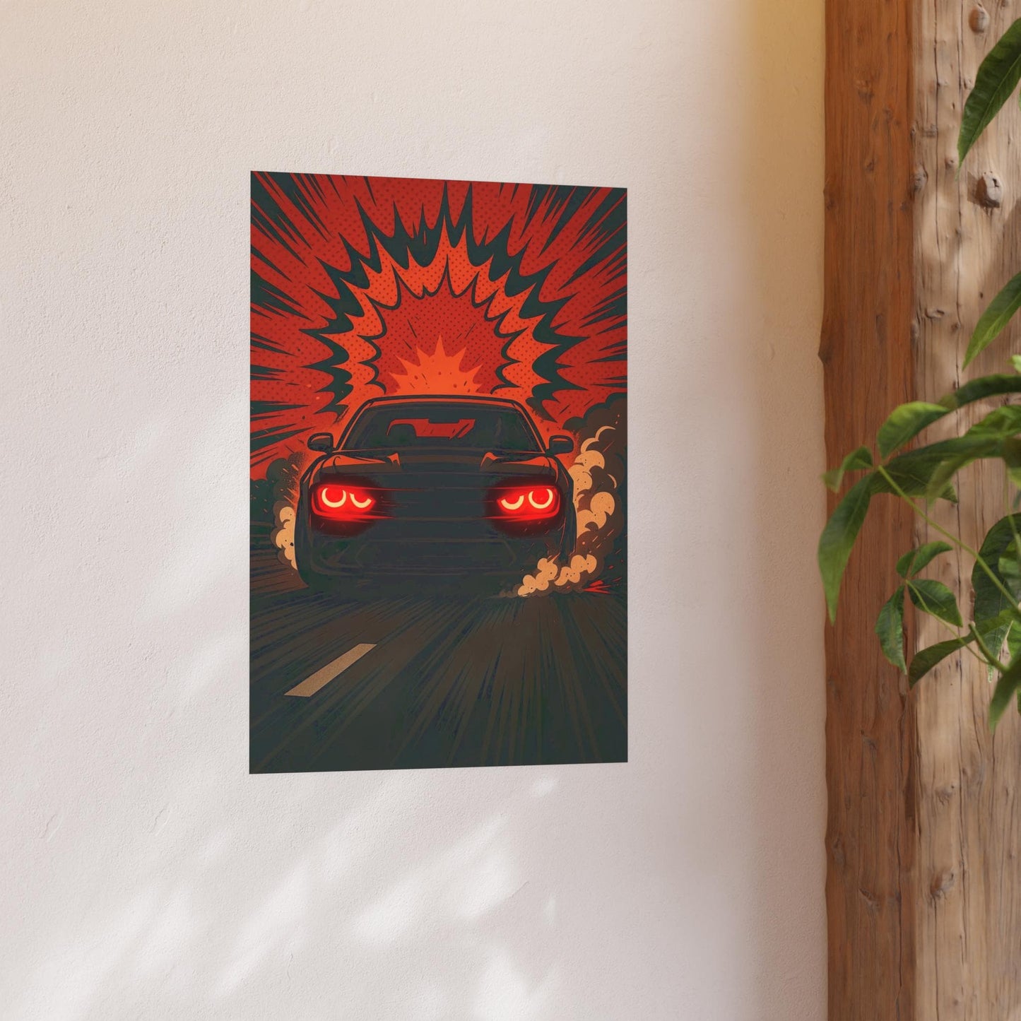 Bold Automotive Explosion Poster, Car Art Print, Retro Decor, Gift for Car Lovers, Wall Art for Garage, Racing Enthusiasts
